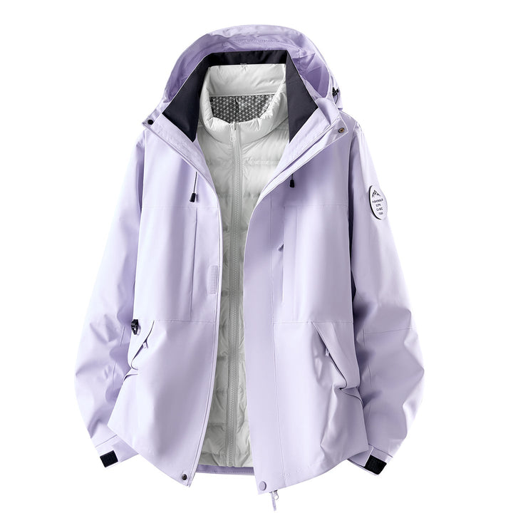Dam Multifunctional Outdoorjacka med Avtagbar Quiltad Inner Jacka