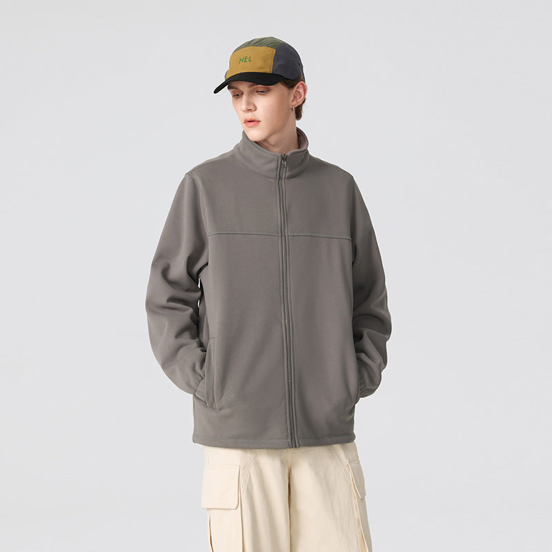 Herr Thermo-Fleece-Softshell Jacka med Ståkrage, Dragkedja Framper och Elastiska Muddar