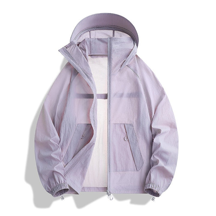 Herr Lätt Wind och Water Resistant med Huva Övergångsjacka med Mesh Foder &amp; Dragsko