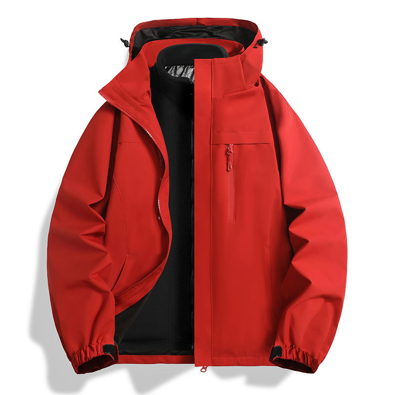 Herr two-in-one softshell hybrid jacka med avtagbar fleece inner jacka och vattenavvisande membran