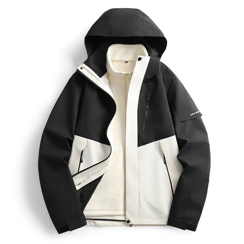Dam non-vattentät Softshell outdoorjacka med huva andningsbar membrane