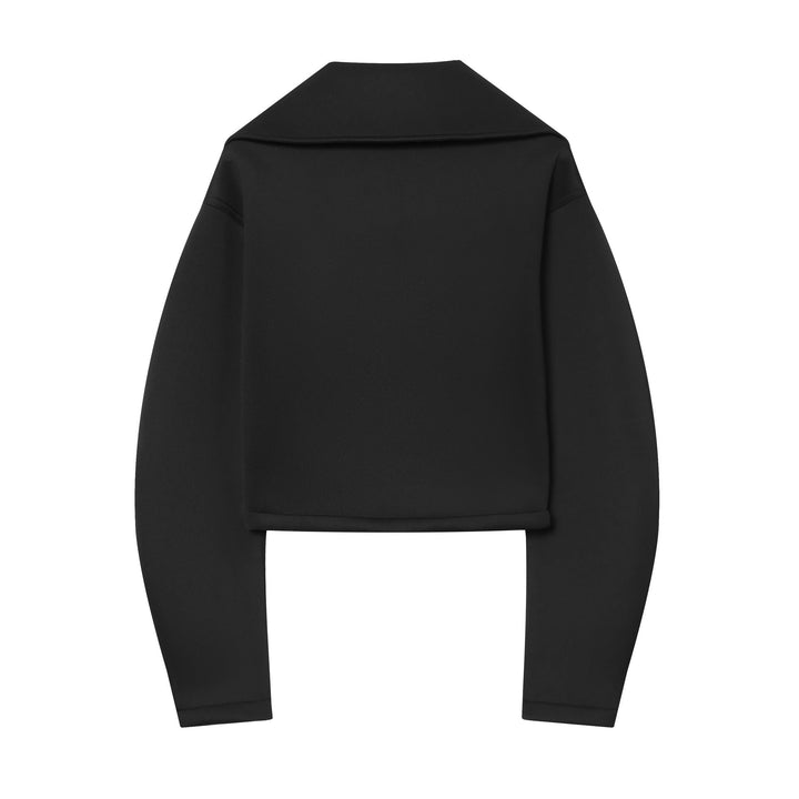 Dam Kort Boxig Jacka med Oversize Funnel Krage och Dold Dragkedja