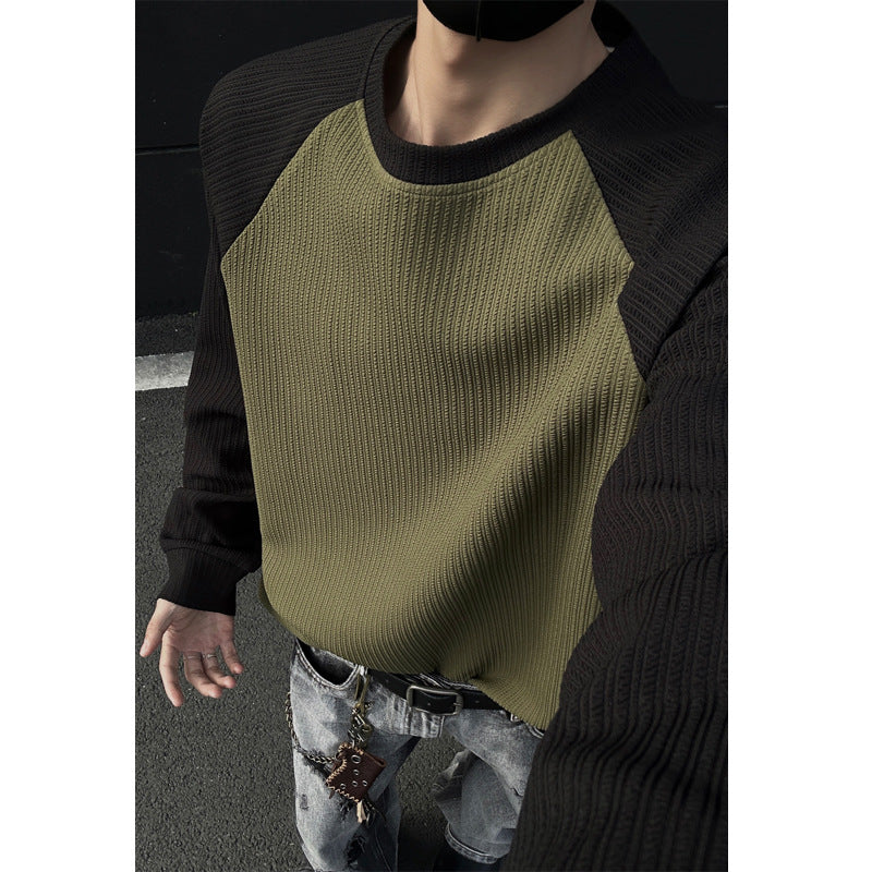 Herr Sportig Raglan Tröja med Structure