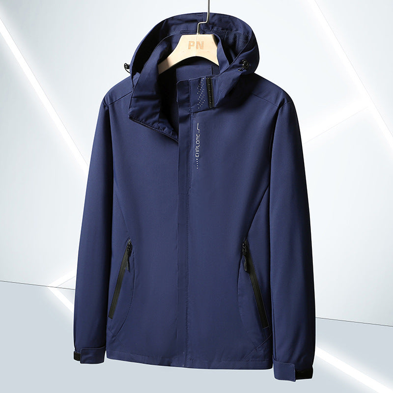 Herr lätt softshell funktionell Jacka med ventilerande meshfoder och justerbar huva