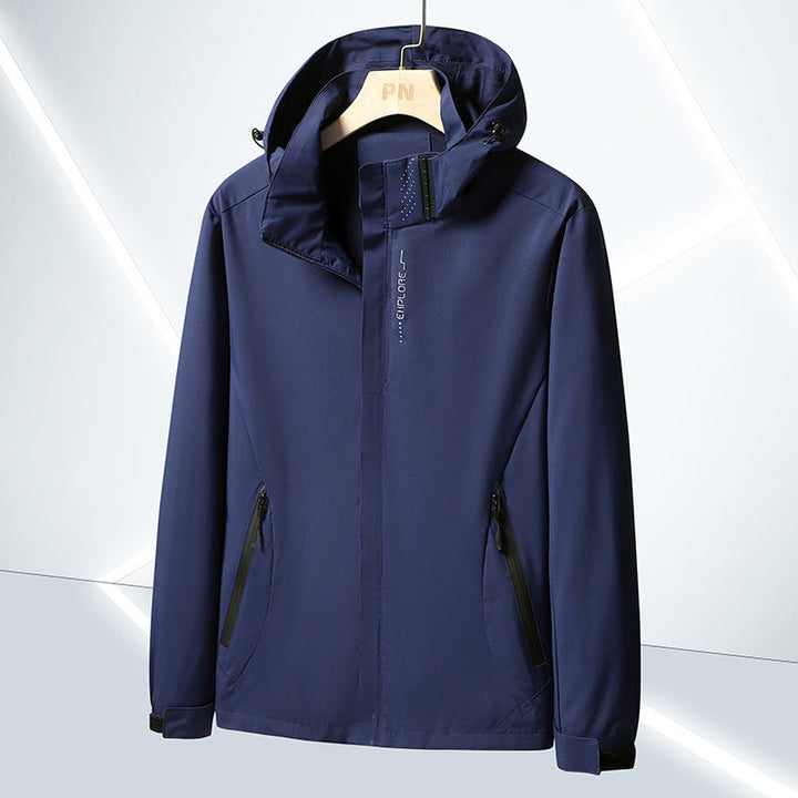 Herr lätt softshell funktionell Jacka med ventilerande meshfoder och justerbar huva