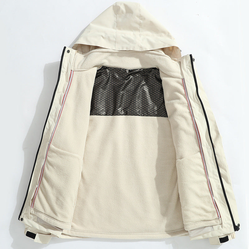 Herr lätt softshell regnjacka med Avtagbar fleecefoder, Sealed Sömmar och flerafunktionell Fickor