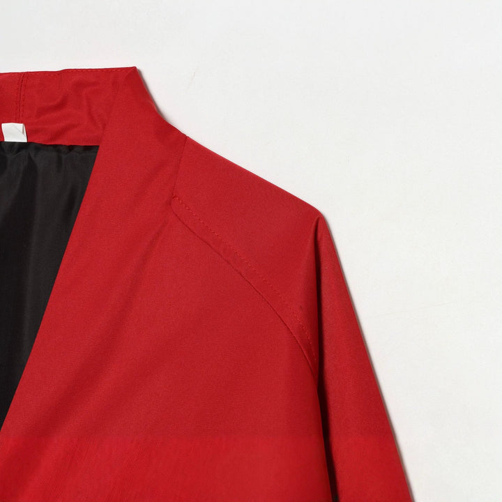 Dam kort jacka in oversize kimono skärning med elastic fåll