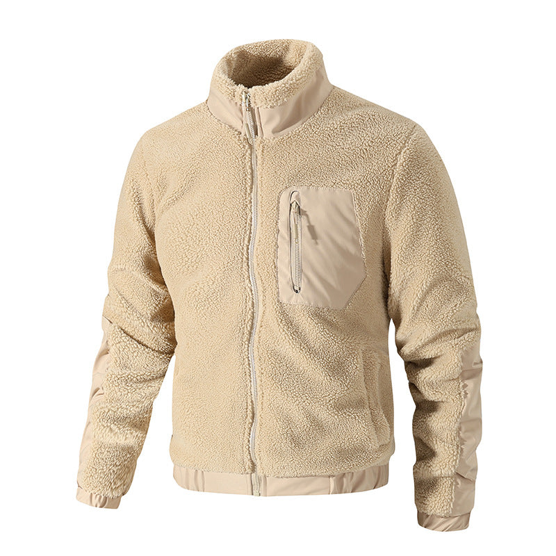 Herr Teddy Fleece Jacka med Stående Krage och Reinforced Inserts