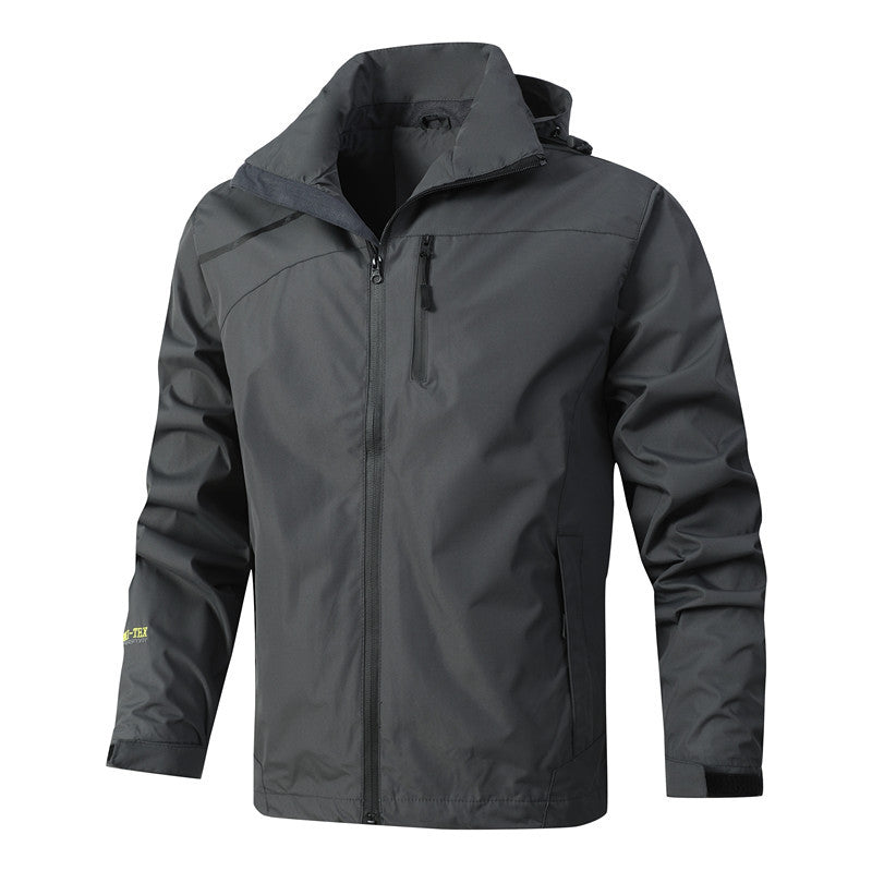 Herr ventilerande vattentät softshelljacka med Seam-Sealed Membran och Packable Huva