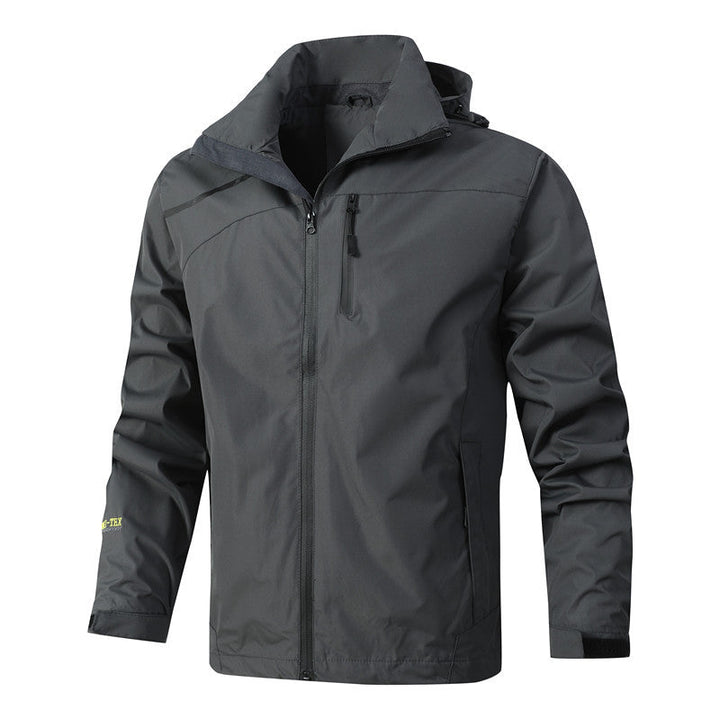 Herr ventilerande vattentät softshelljacka med Seam-Sealed Membran och Packable Huva
