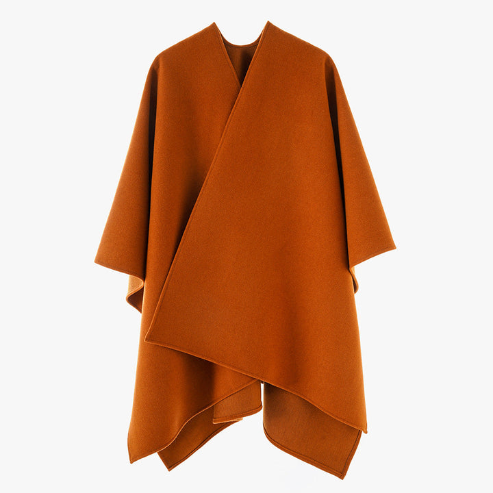 Dam Minimalist Wrap capeponcho tillverkad av ullblandning med Boxy oversized Fall
