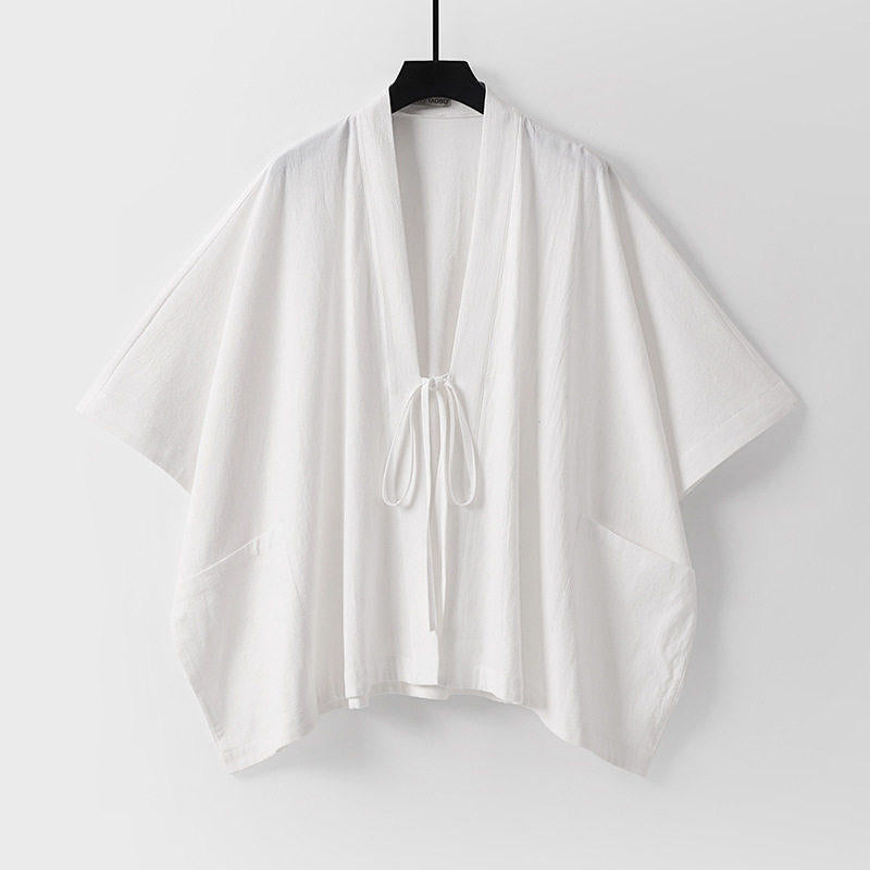 Dam oversize Kimono kofta med Tie och utanpåfickor