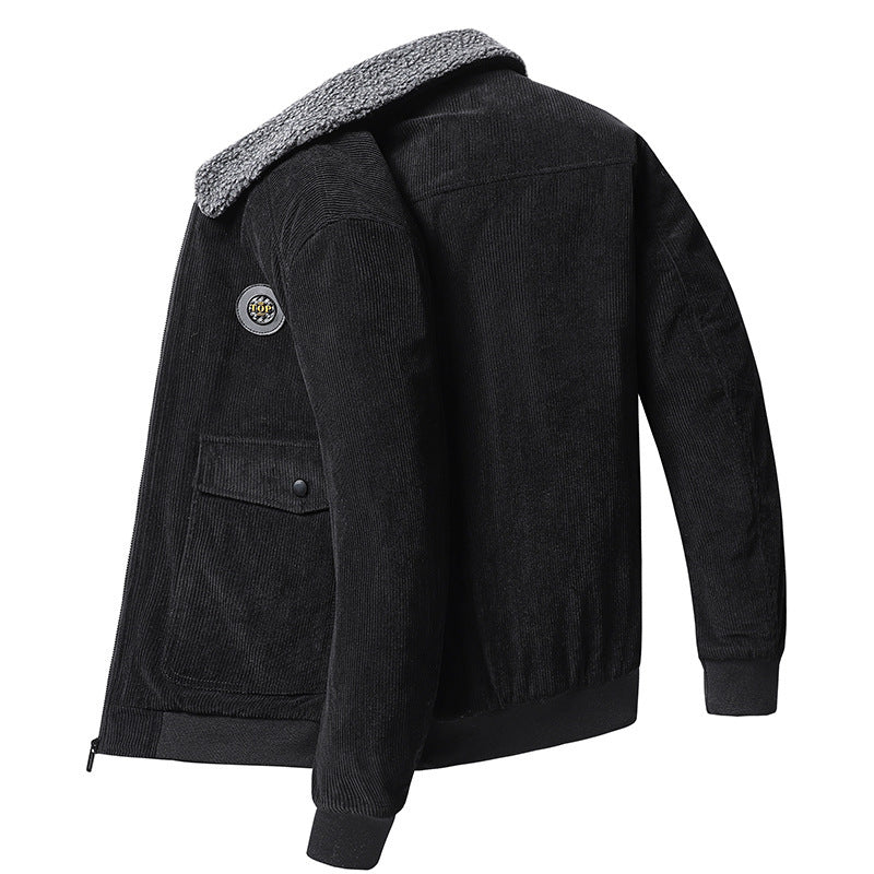 Herr Manchester Fältjacka i Aviator Stil med Sherpa Krage och Utility Utanpåfickor