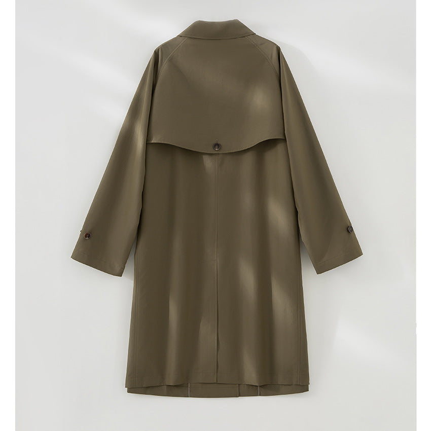 Dam Mid-Length trenchcoat med dold snap placket och justerbar muddar