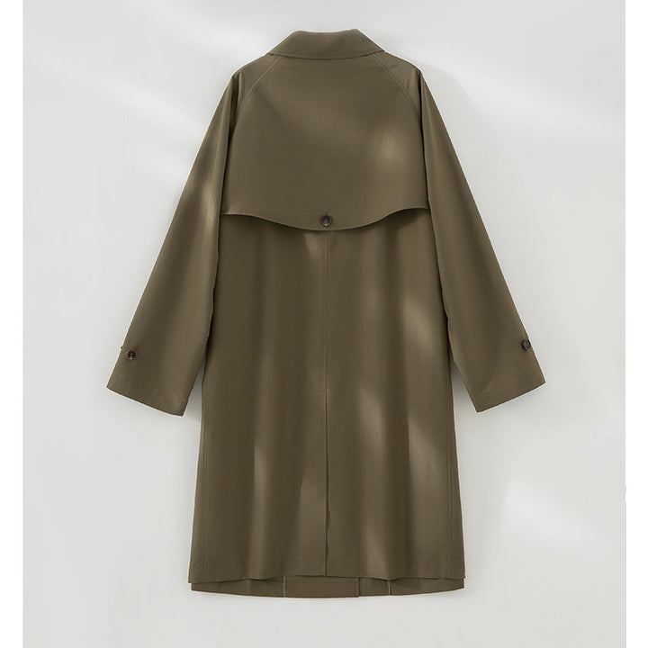 Dam Mid-Length trenchcoat med dold snap placket och justerbar muddar
