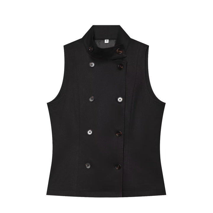 Dam Sleeveless Double-Breasted Trench-Inspired Väst