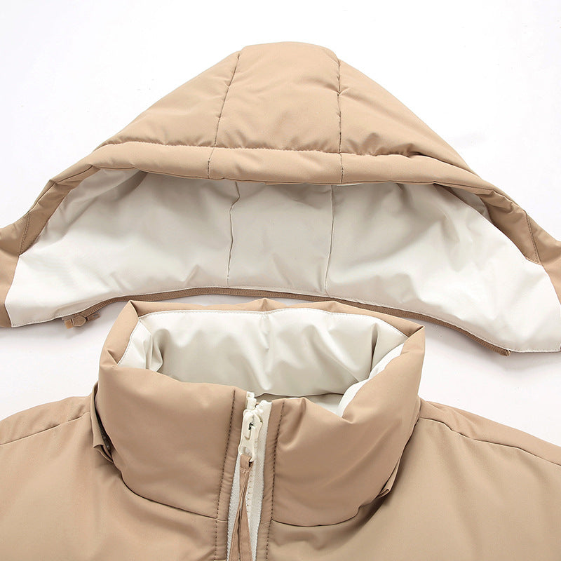 Herr Urban med Huva Quiltad Jacka med Matte Surface och Insulating Filling