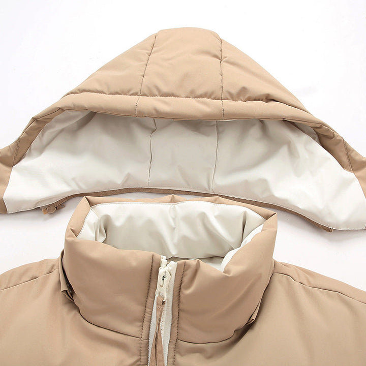 Herr Urban med Huva Quiltad Jacka med Matte Surface och Insulating Filling