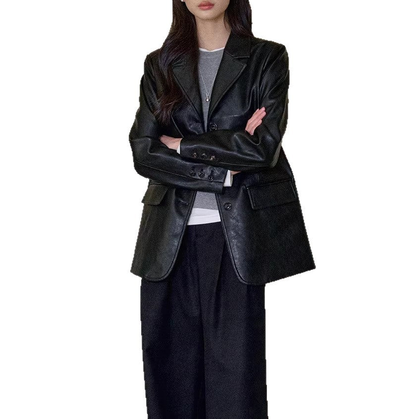 Dam modern läder blazer