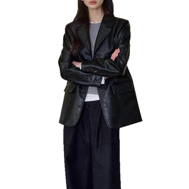 Dam modern läder blazer