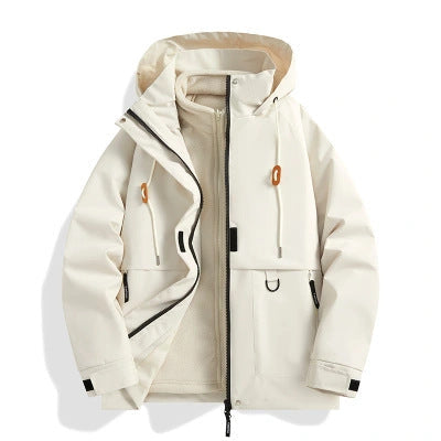 Dam med huva Utility Parka med vattentät membrane, stor framfickor &amp; justerbar fåll