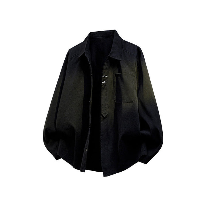 Unisex Oversize Skjortjacka i A Minimalistisk Utility Look med Chest Ficka och Dold Knapp Knäppning