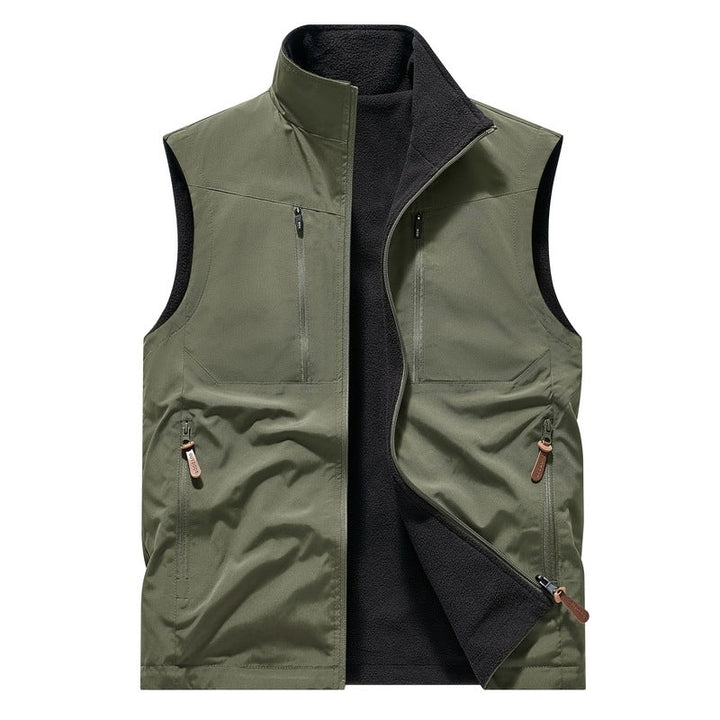 Herr Vindtät Softshell Väst med Fleecefoder &amp; Multifunktionell Fickor