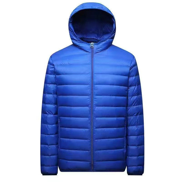Herr ultra-light packable micro quiltad jacka med ståkrage, vadderad isolering och vindresistent skal