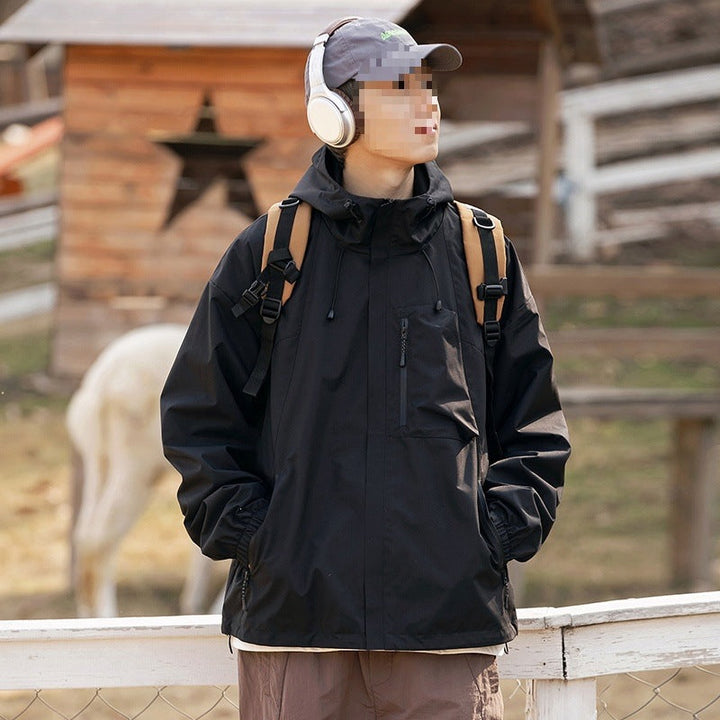 Dam Technical Oversize Outdoorjacka med Huva, Vattenavvisande Shell &amp; Drawstring