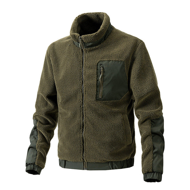 Herr Teddy Fleece Jacka med Stående Krage och Reinforced Inserts