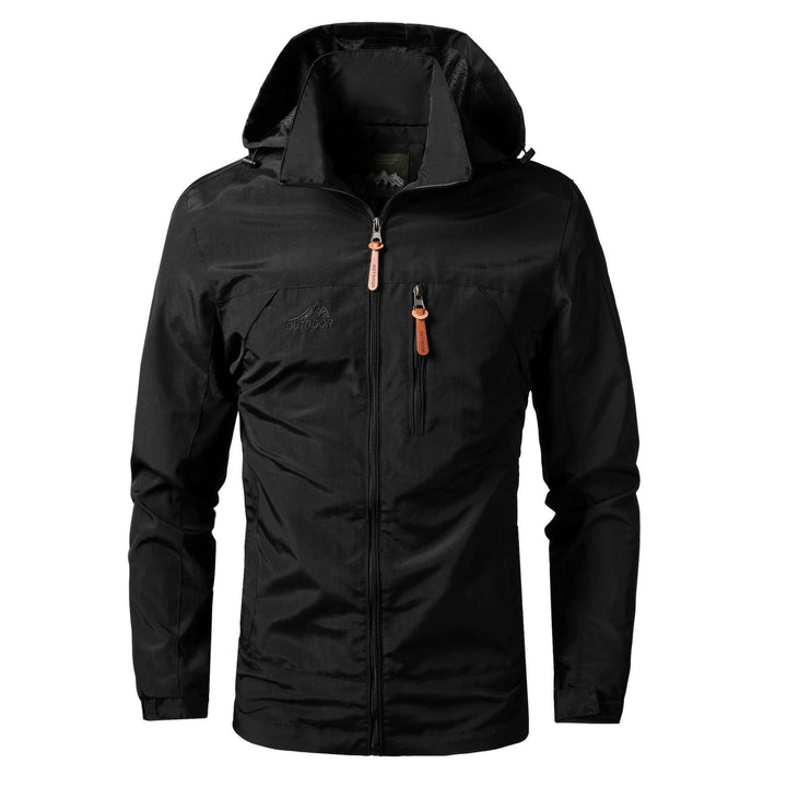 Herr Lätt Outdoor med Huva Parka med Andningsbar Mesh Foder och Bröst Dragkedja