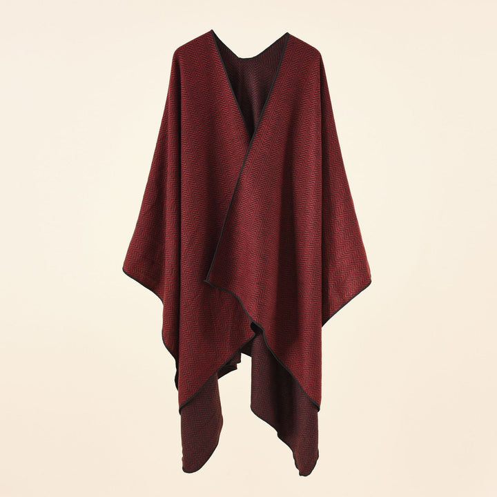 Dam Jacquard poncho med Paisley mönster