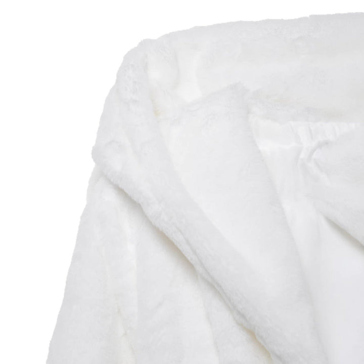 Dam Cozy Faux Fur kort jacka med Shawl huva och Bow Tie midjebälte