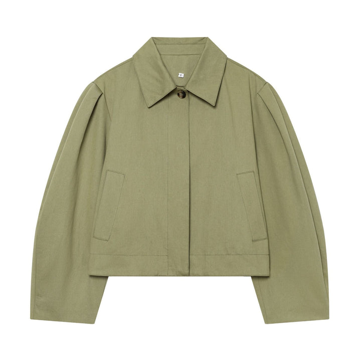 Dam kort Boxy Utility jacka med Pleats och Flap fickor