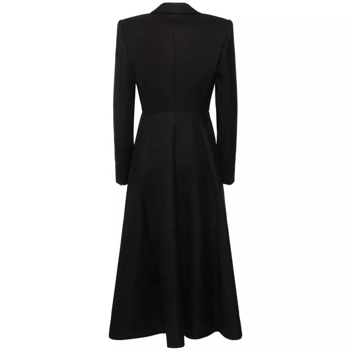 Dam längre skräddad blazer kappa med maxi length och structured shoulders