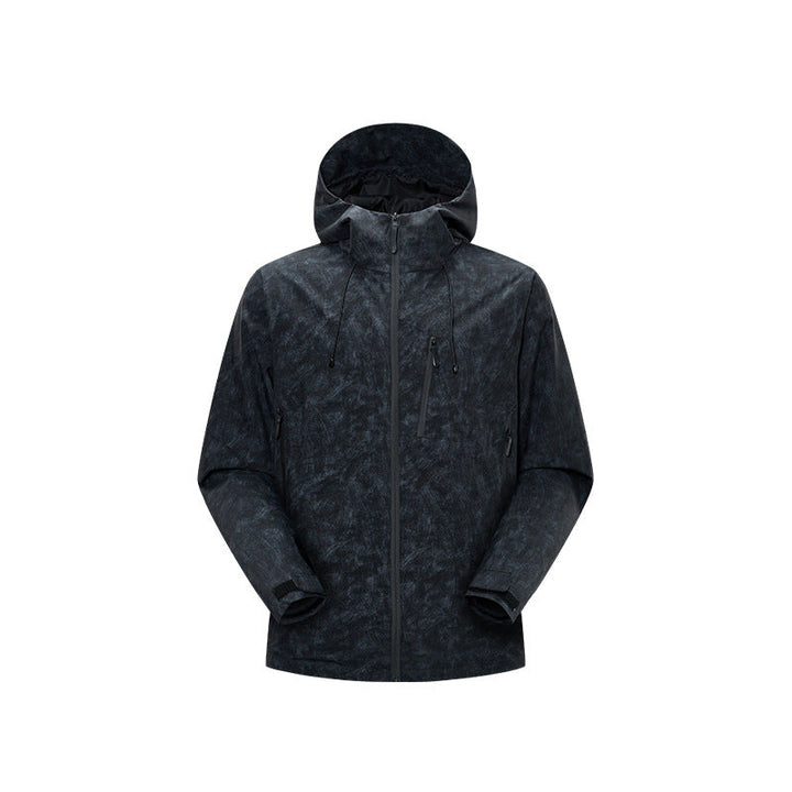 Herr Vattentät Andningsbar Frilufts Softshell Jacka med Taped Sömmar och Huva Drune