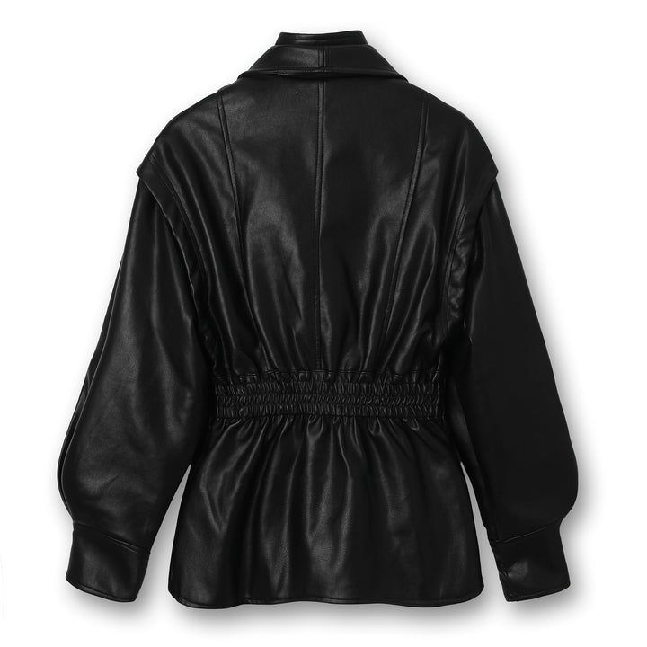 Dam Modern Oversize Jacka i Konstläder