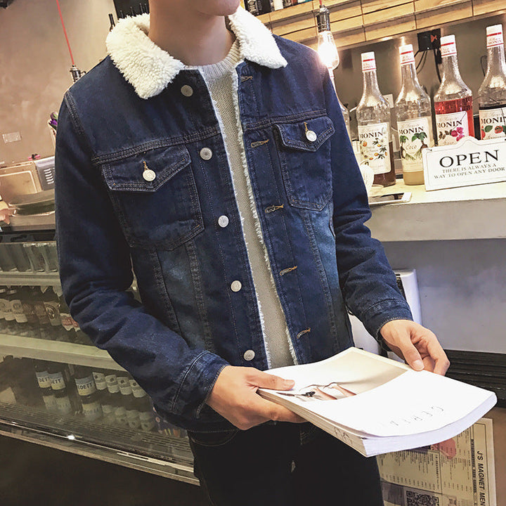 Dam Trendig Jeans Jacka med Mjuk Foder
