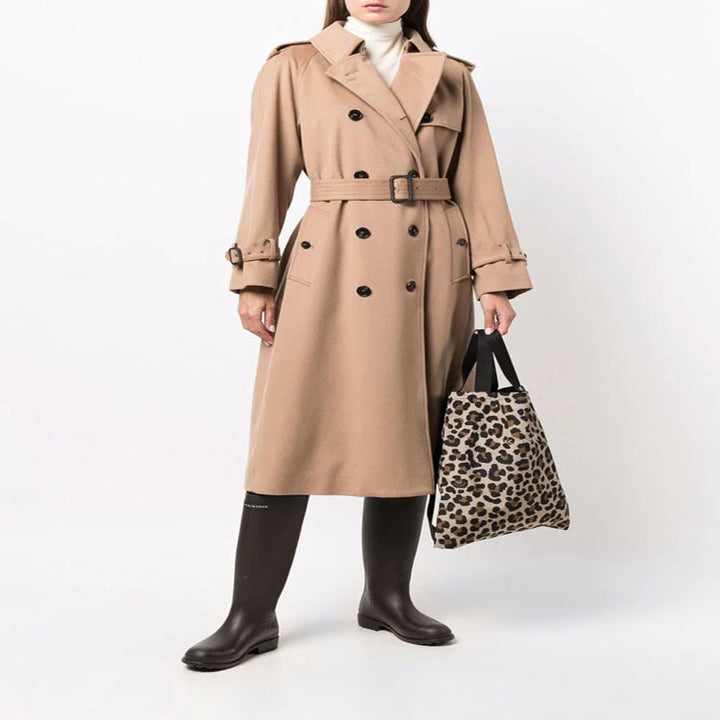 Dam Midi Length ullblandning trenchcoat in Tailoring med Double Breasted, midjebälte och Epaulettes