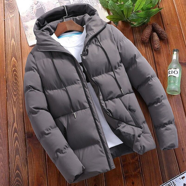 Herr nano quiltad termo quiltad jacka med huva och vindtät, vattenavvisande polyester skal