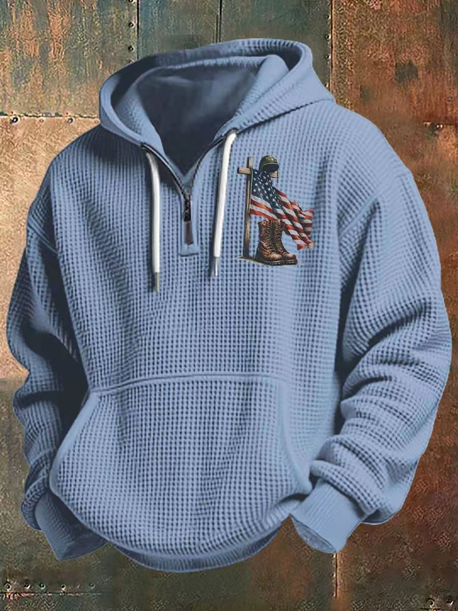 Herr Luvtröja med American Flag Design