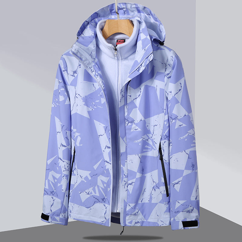 Dam två-layer softshelljacka med removable fleece inner jacka och huva