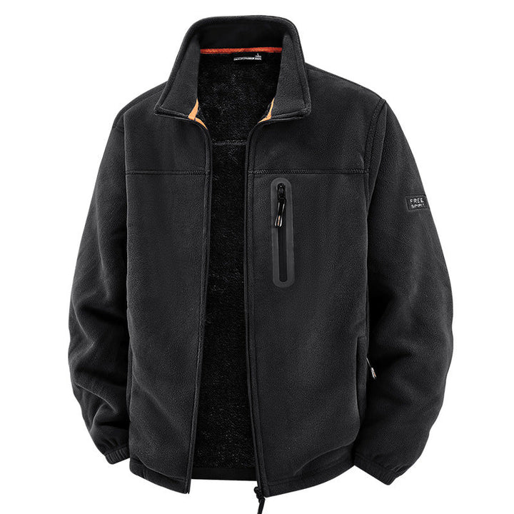Herr Termisk Fleece Frilufts Jacka med Teddyfoder, Bröst Dragkedja &amp; Vindtät Yta