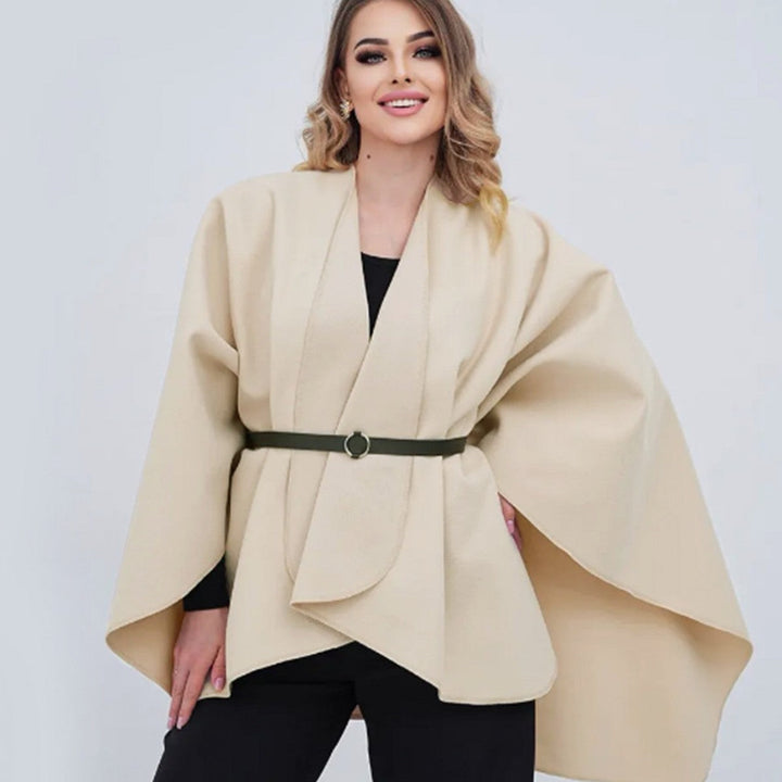 Dam oversized-capeponcho med Wrap look och V-Neck
