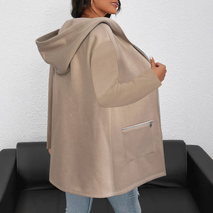 Dam Longline Oversize jacka med hel dragkedja och dragkedja fickor
