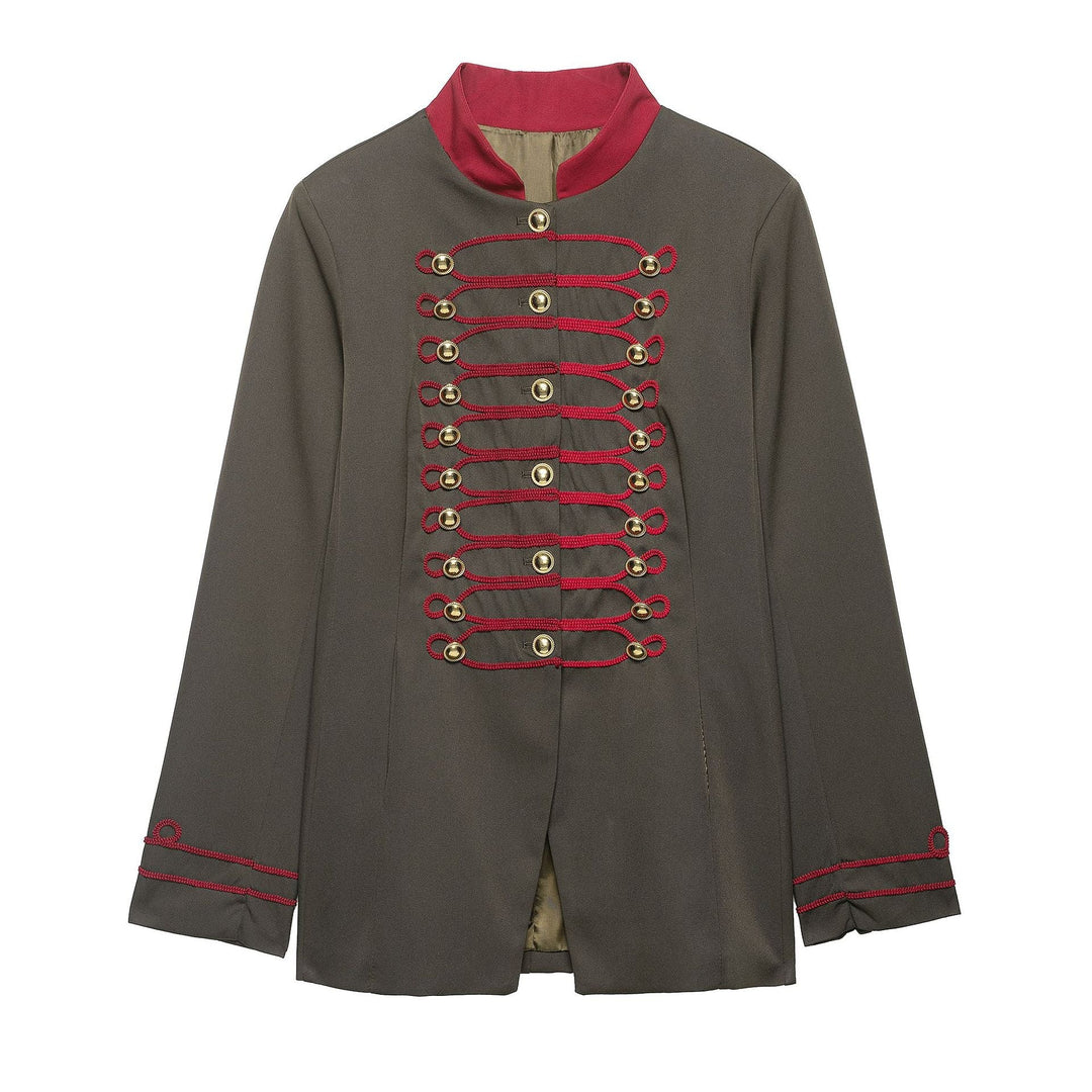 Dam Marshal jacka in military stil med cord trim och ståkrage