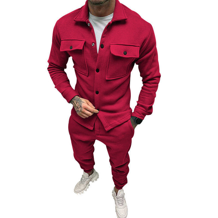 Herr Funktion Overshirt Tillverkad av French Terry med Lockfickor och Tryckknappsstängning