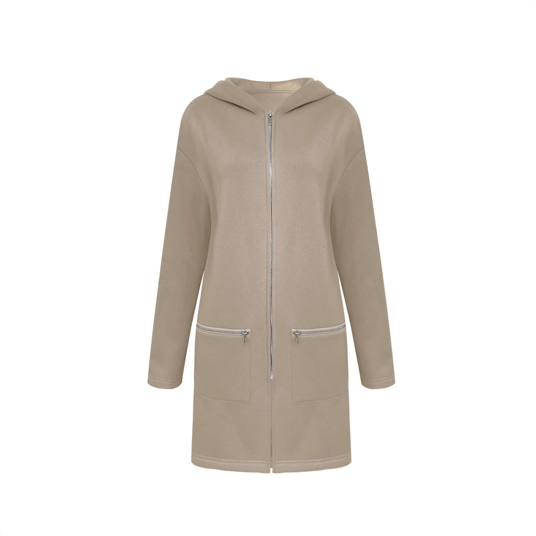 Dam Longline Oversize jacka med hel dragkedja och dragkedja fickor