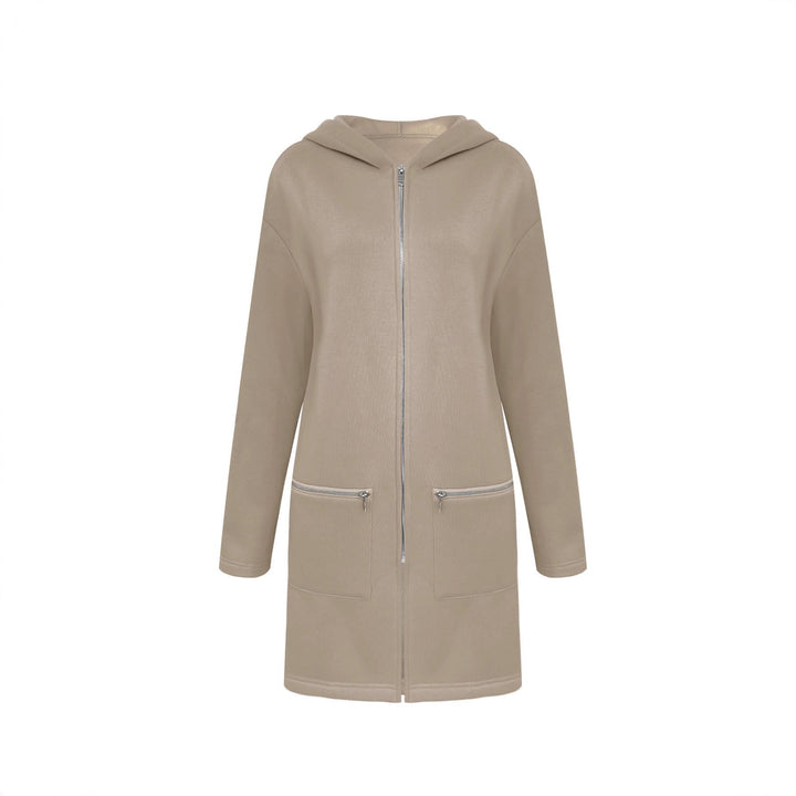 Dam Longline Oversize jacka med hel dragkedja och dragkedja fickor