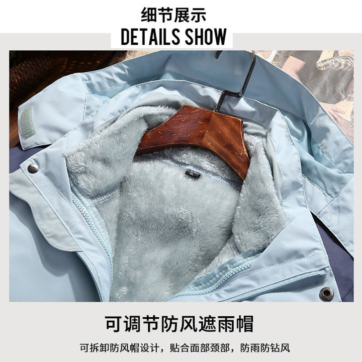 Dam double-layer utomhusjacka med removable fleece inner jacka och vindtät membrane